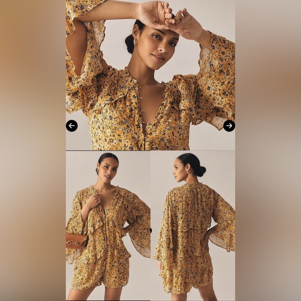 LIKE NEW ANTHROPOLOGIE Ruffle Swing Romper